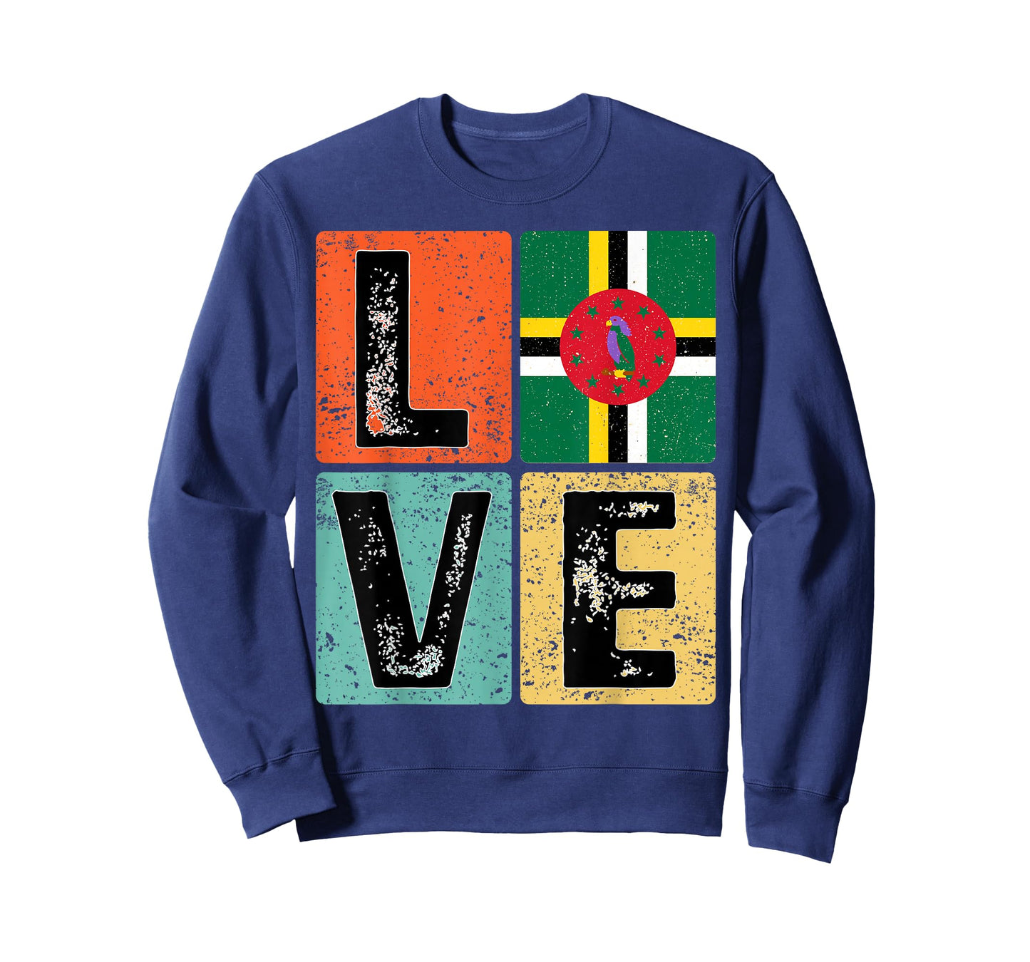 Vintage Retro I Love Dominica Flag for Dominican Pride Gift T-Shirt
