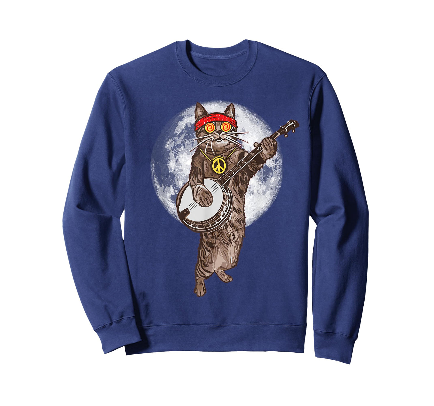 Psychedelic Hippie Banjo Cat! Funny Bluegrass Music T-Shirt