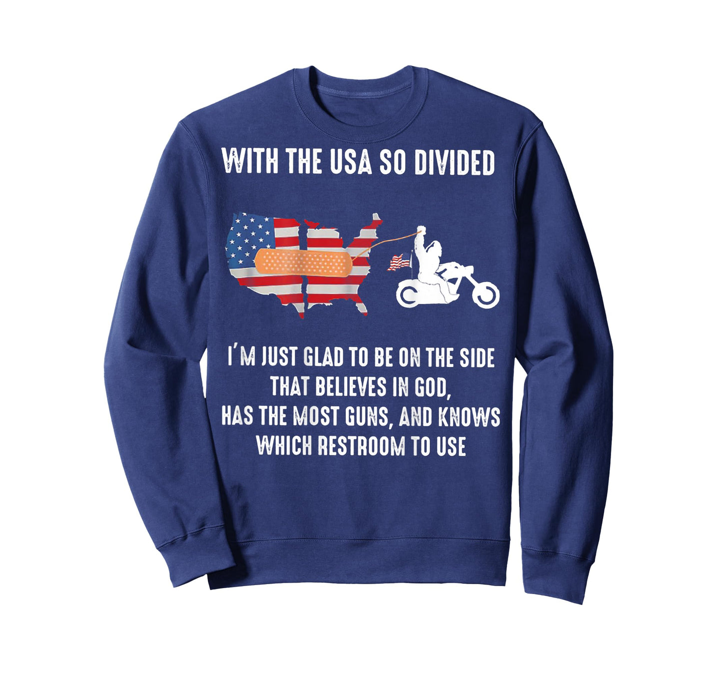Bigfoot Biker With The USA So Divided (on back) T-Shirt
