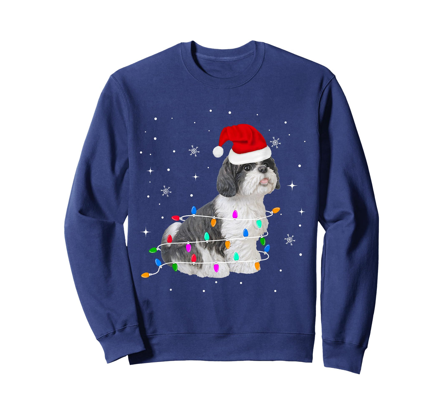 Funny Shih Tzu Christmas Light Gifts Xmas T-Shirt