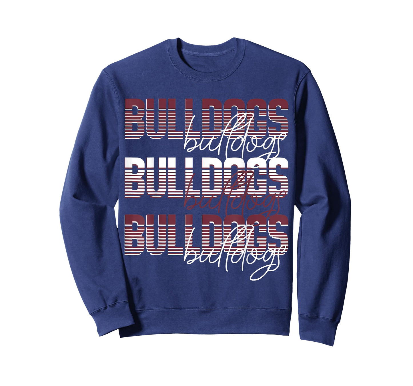 Bulldogs School Spirit Maroon Bulldog Pride Game Day Mascot T-Shirt