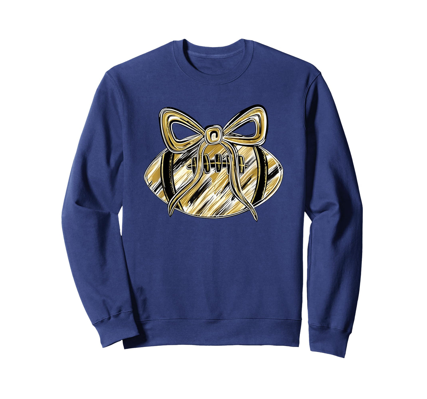 Gold Black Football Game Day Touchdown Season Coquette Bow T-Shirt