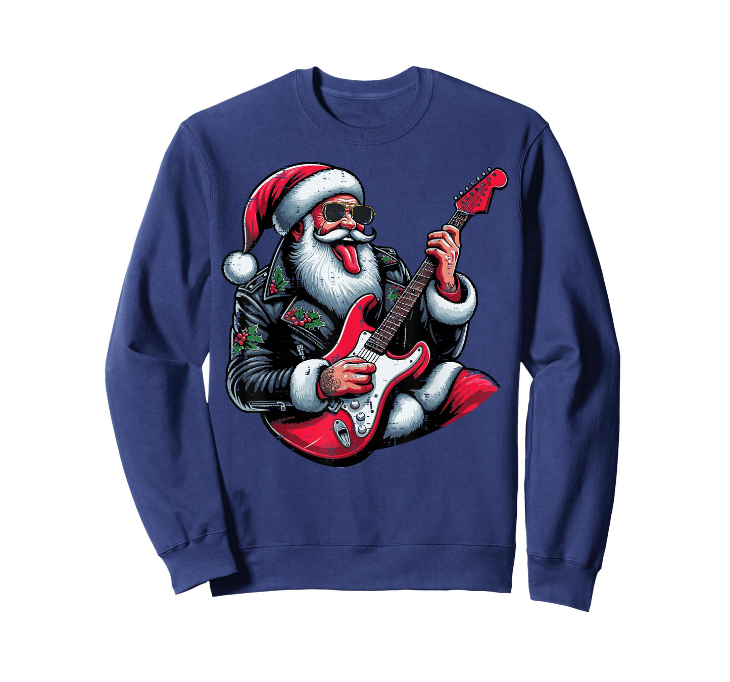 Christmas Rocker Santa Guitar Xmas Rock Music Men Boys Kids T-Shirt
