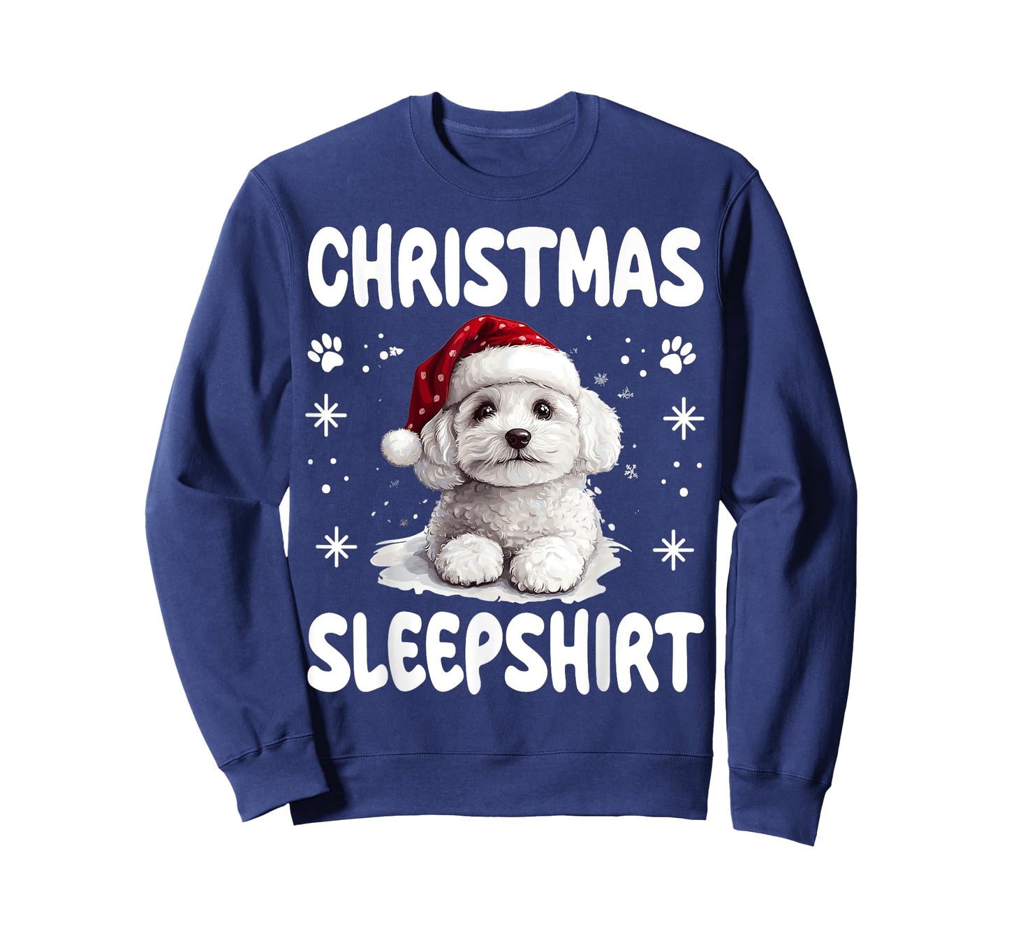 Bichon Frise Dog Nightgown Pajama Christmas Sleepshirt T-Shirt for Men Women Kids