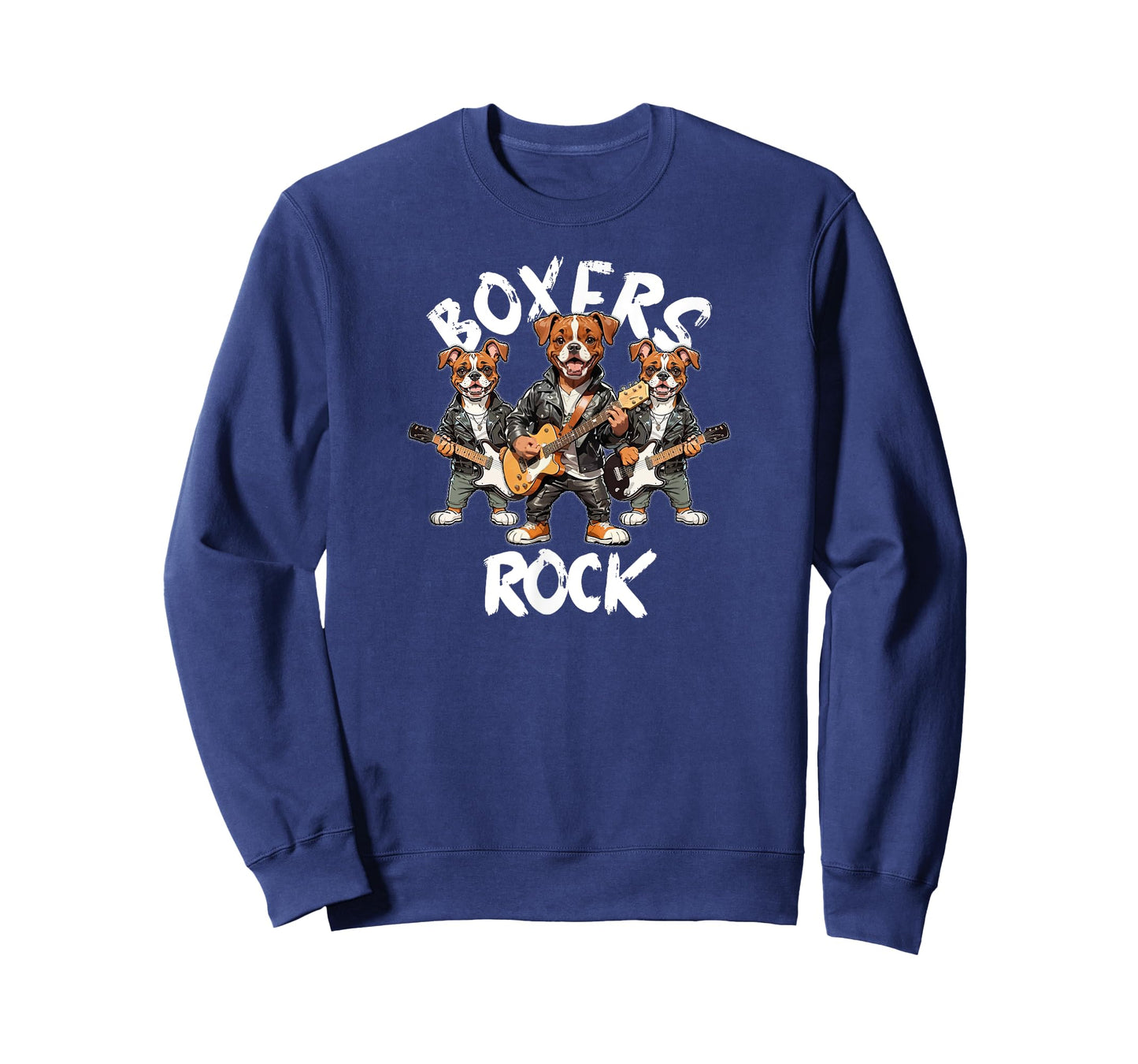 Boxers Rock Cool Boxer Dog Trio Rocking Playing Guitar Men Women Kids T-Shirt