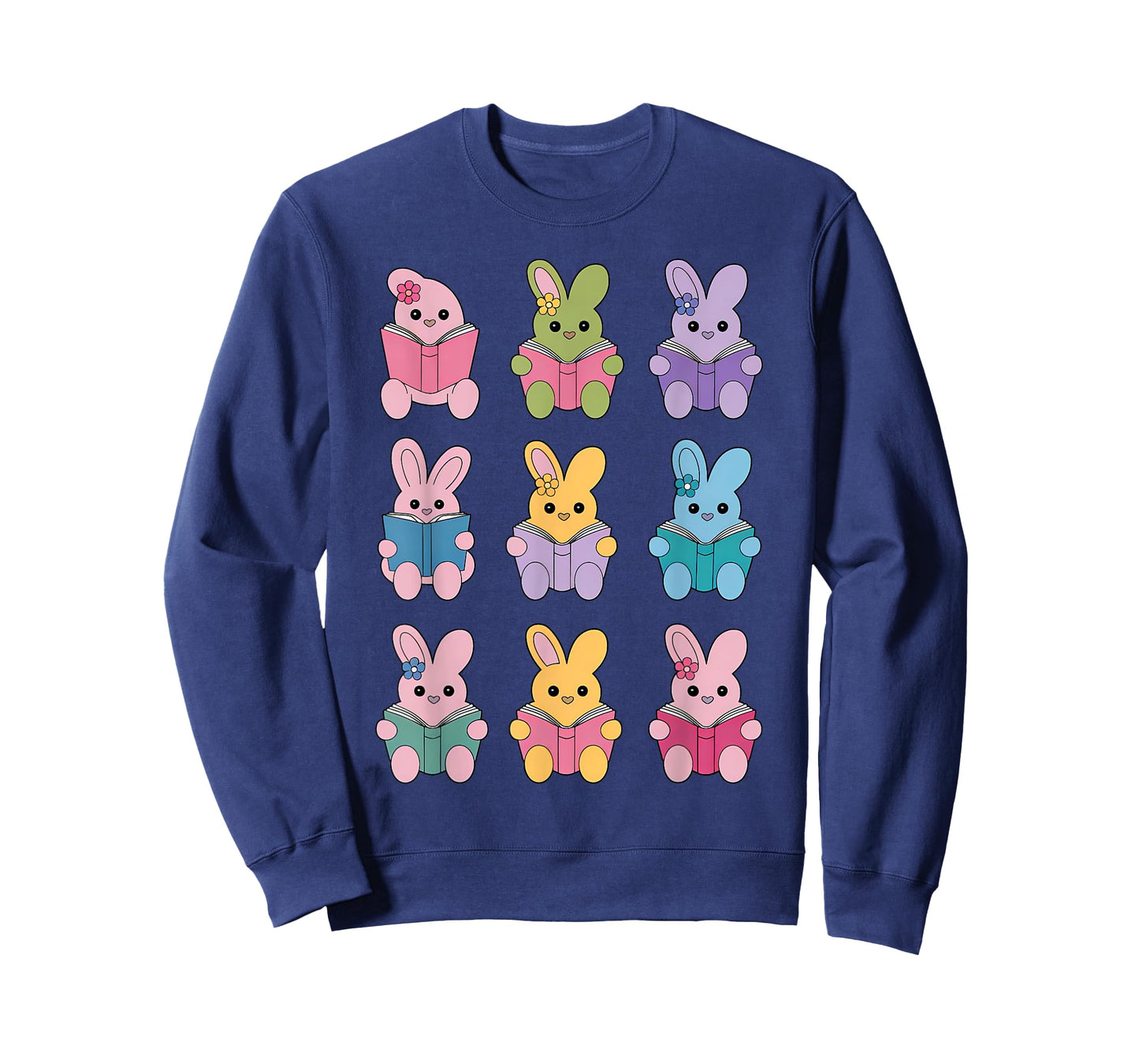 Bunny Reading Books Easter Day Librarian Teacher Book Women T-Shirt