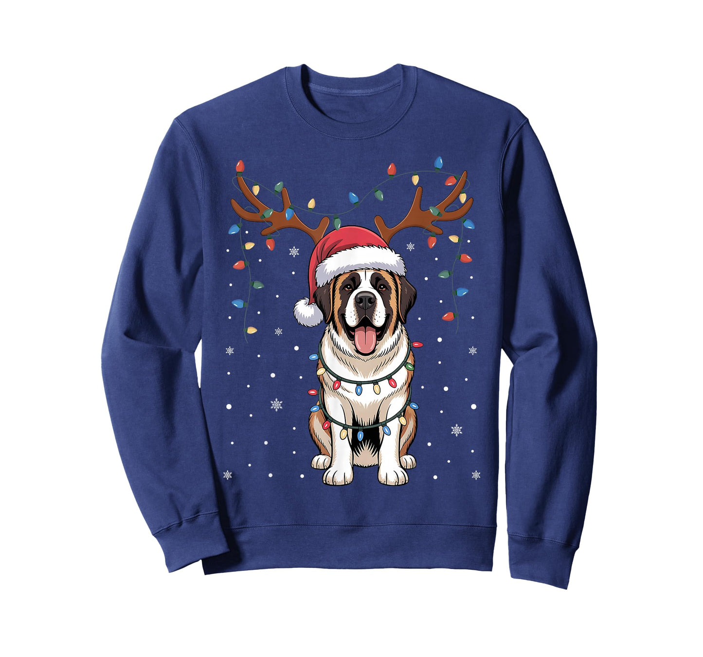 Christmas Saint Bernard Dog Santa Reindeer Xmas Pet Dogs T-Shirt