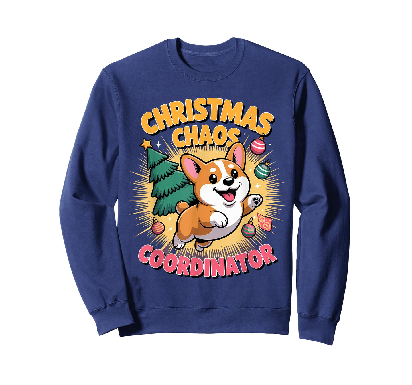 Christmas Chaos Coordinator Xmas Puppy Funny Corgidor T-Shirt