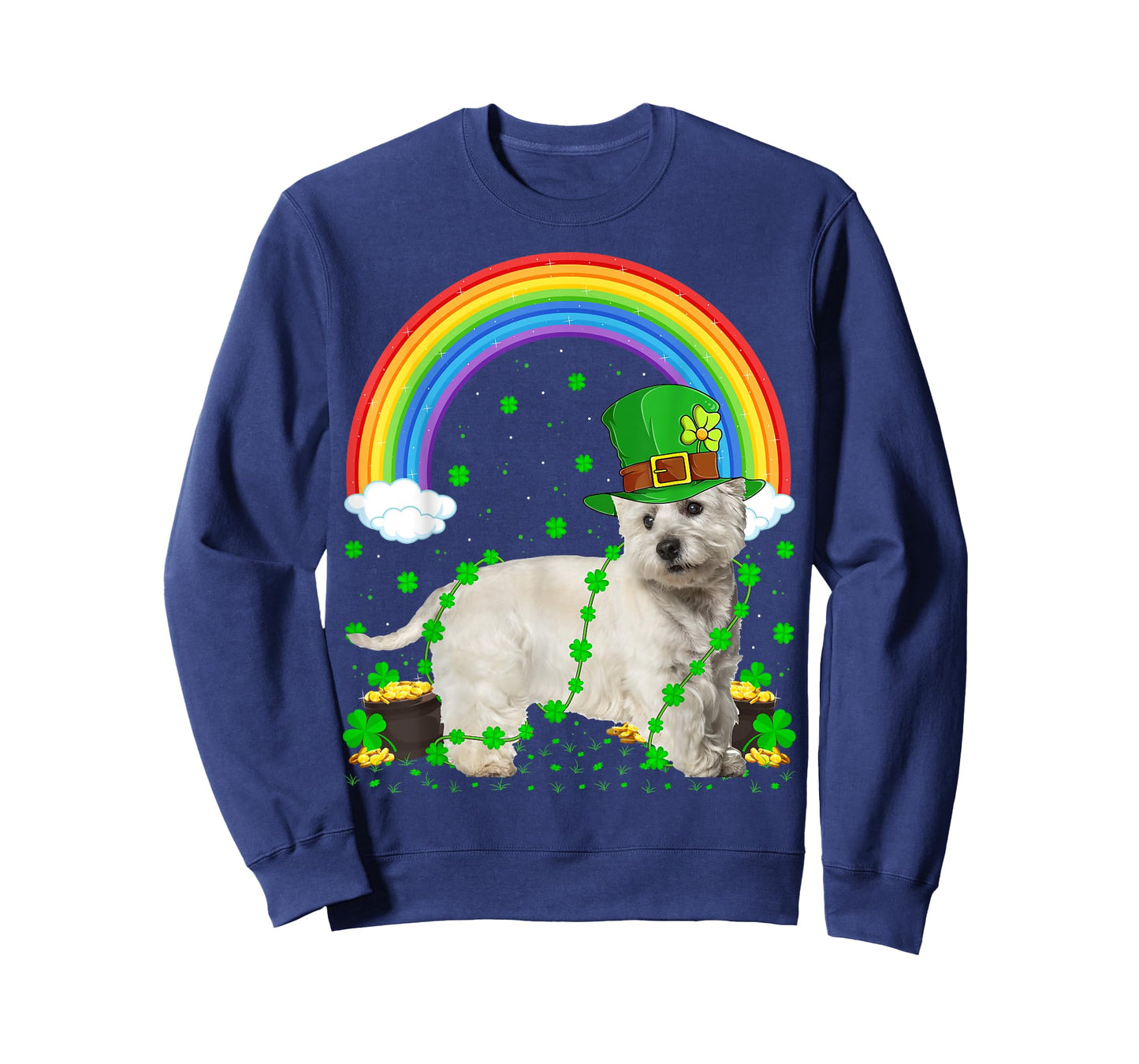 Rainbow Irish Shamrock Westie Dog St. Patrick's Day T-Shirt