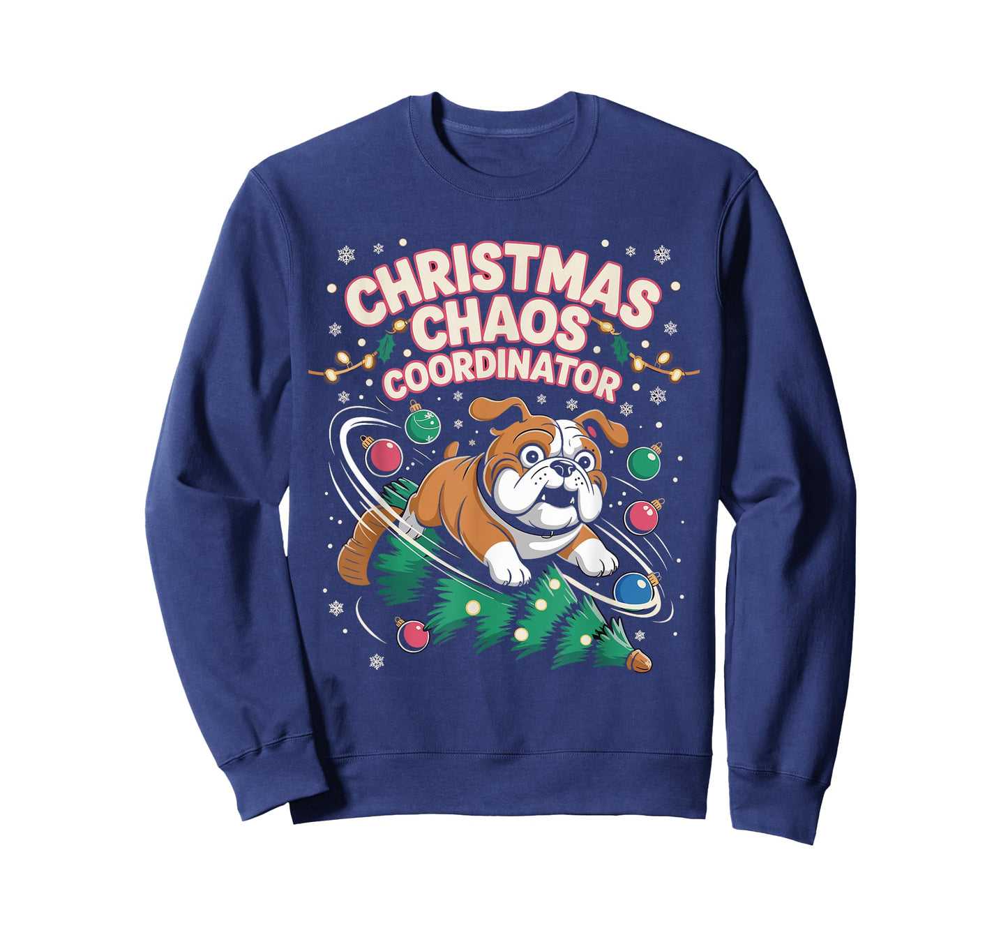 Christmas Chaos Coordinator Xmas Puppy Funny Bulldog T-Shirt