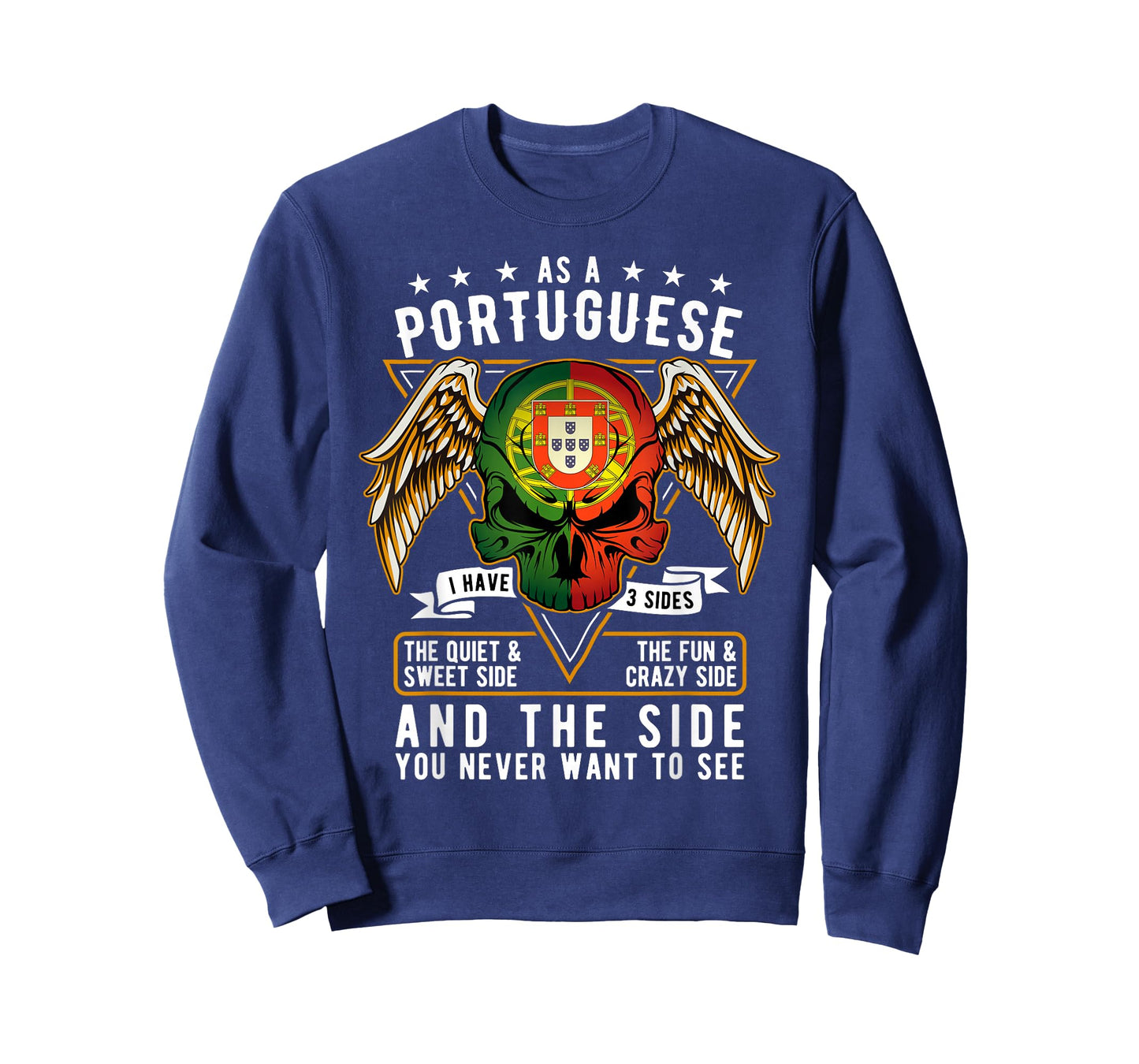 Portugal Flag Skull Patriotic Portuguese Roots DNA Heritage T-Shirt