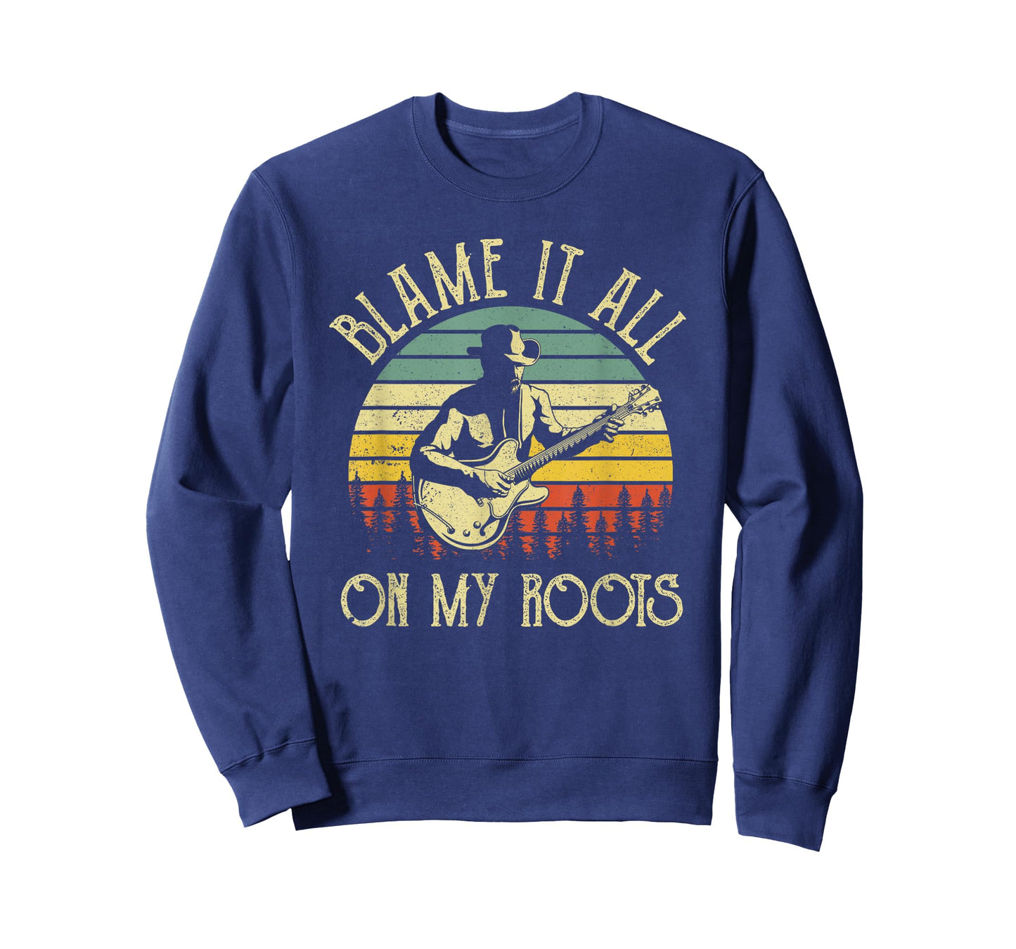 Vintage Cowboy Hat Guitar Blame It All On My Roots T-Shirt
