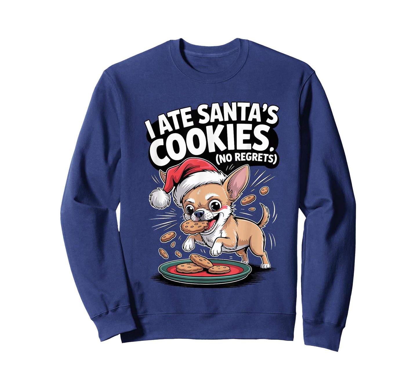 I Ate Santas Cookies Xmas Puppy Funny Christmas Chihuahua T-Shirt