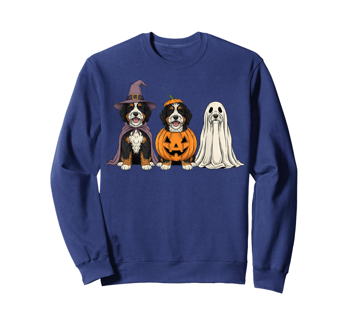 Spooky Ghost Bernedoodle Pumpkin Halloween Doodle Dog Lover T-Shirt