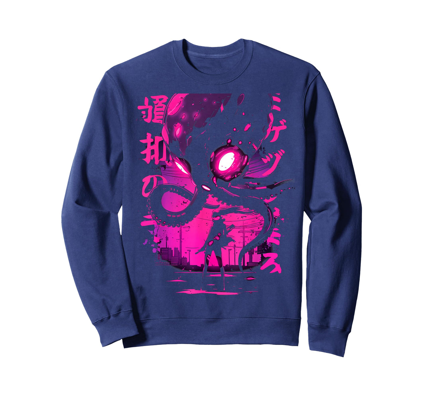 Cyberpunk Anime Girl Kaiju Octopus Manga Gothic Japanese T-Shirt