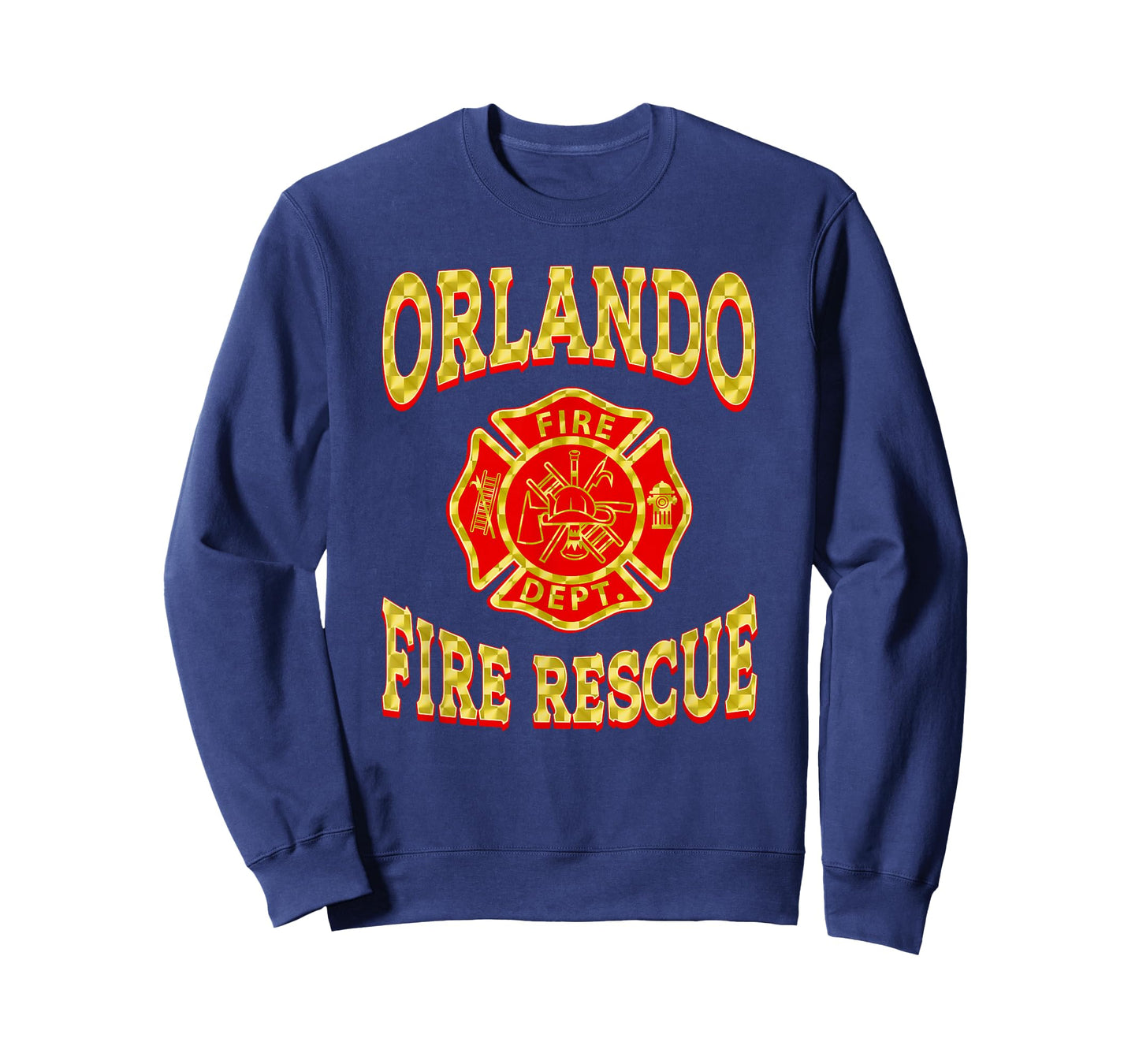 Retro Orlando Fire Department Patch Flag Florida Firefighter T-Shirt