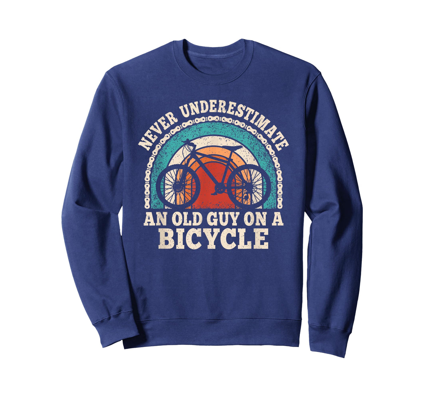 Never Underestimate An Old Guy On A Bicycle Cycling Bike Men T-Shirt