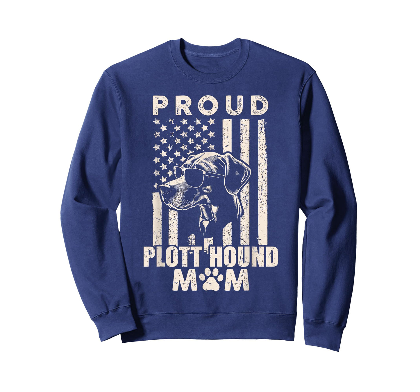 Proud Plott Hound Mom American Flag Patriotic Dog Owner Xmas T-Shirt