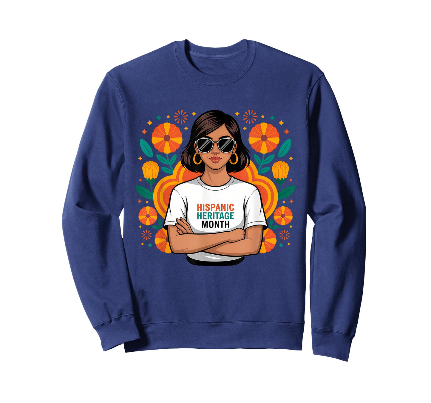 Latina National Hispanic Heritage Month Flowers American T-Shirt