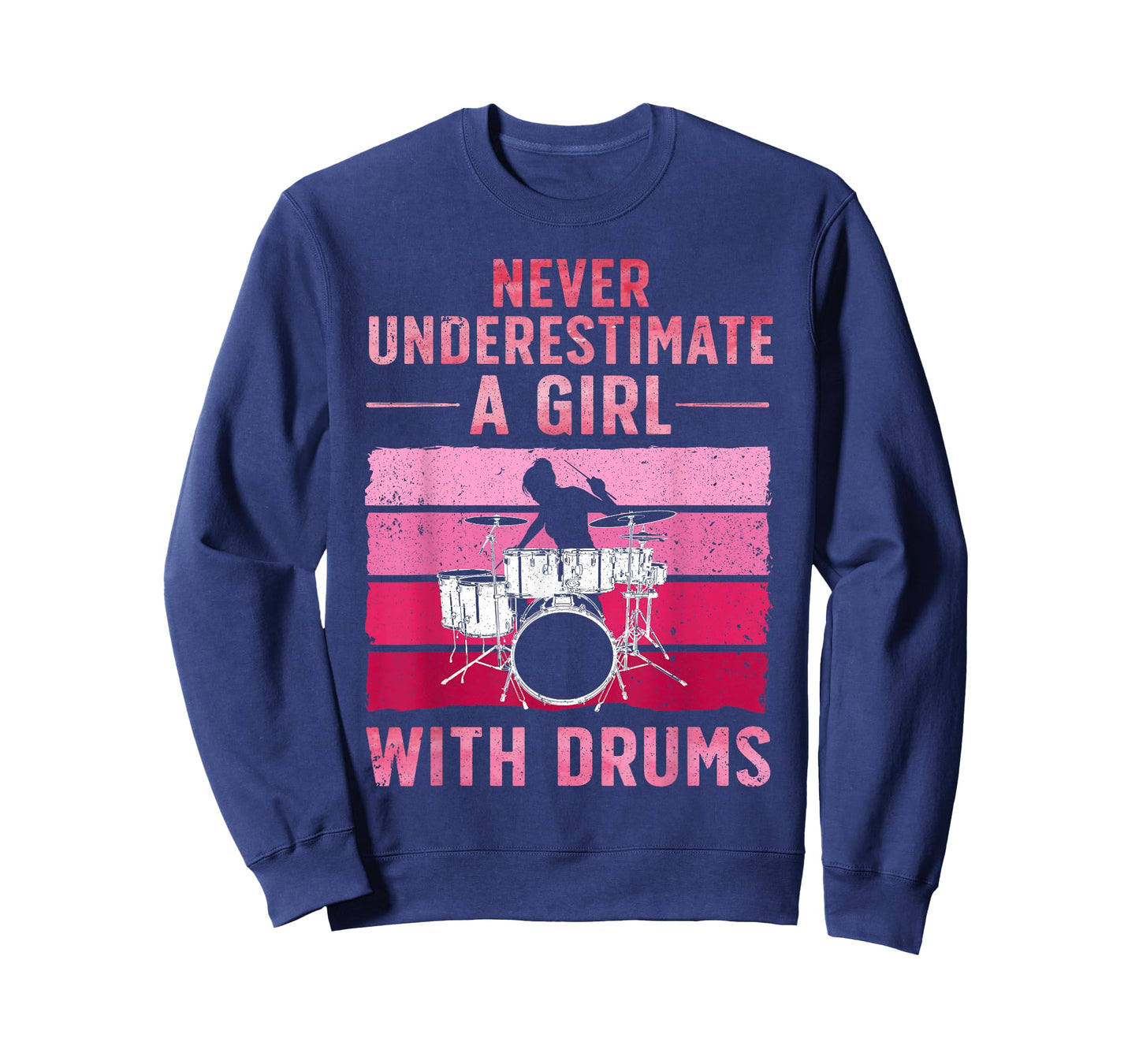 Funny Drummer Art for Girls Women Drumming Drum Set Drummer T-Shirt