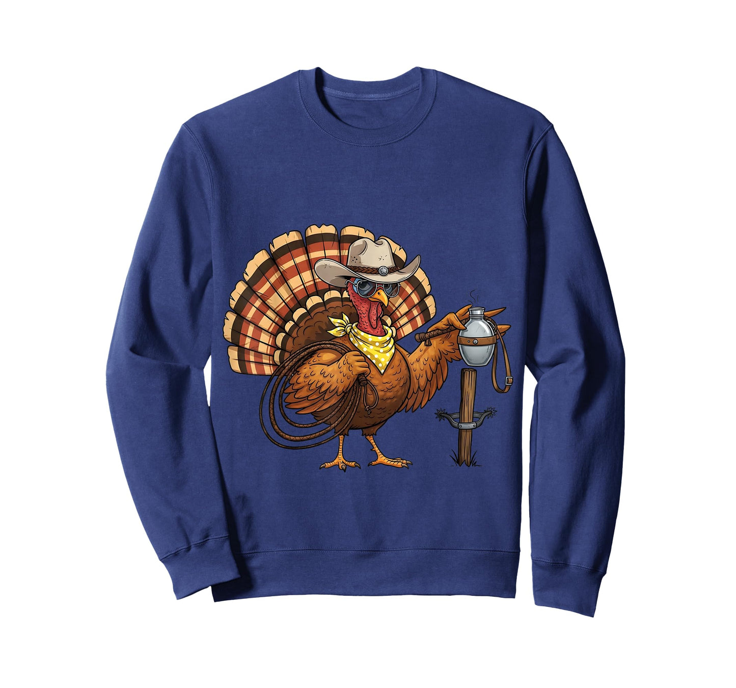 Cowboy Turkey Funny Thanksgiving Western Rodeo Design T-Shirt