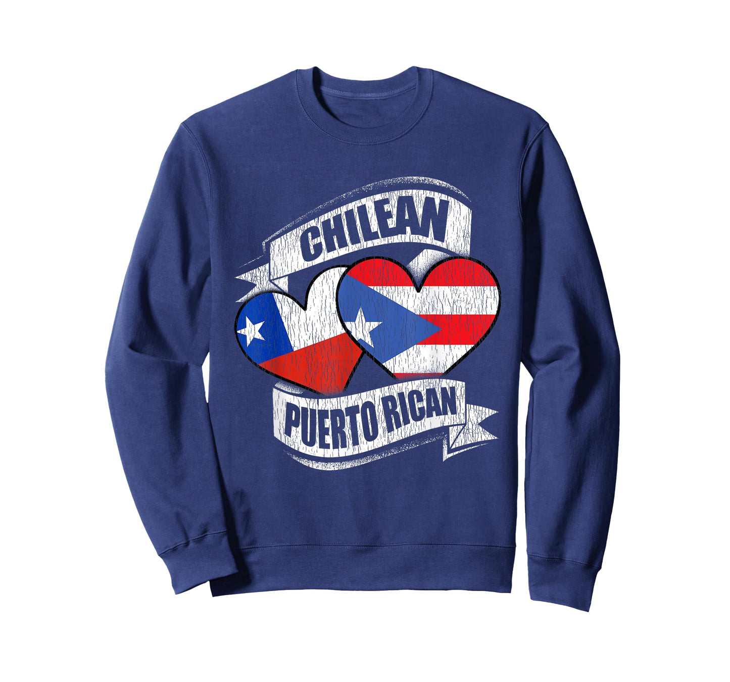 Chilean Puerto Rican Hearts Chile Puerto Rico Flags T-Shirt