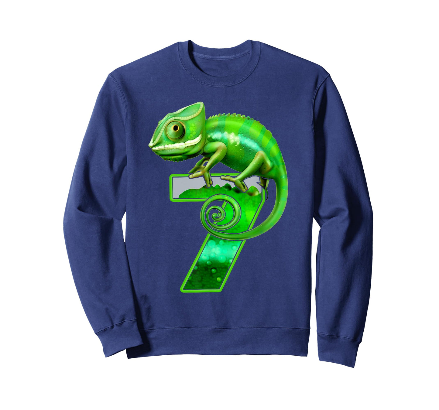 Kids 7 Years Old Lizard 7th Birthday Party Chameleon T-Shirt