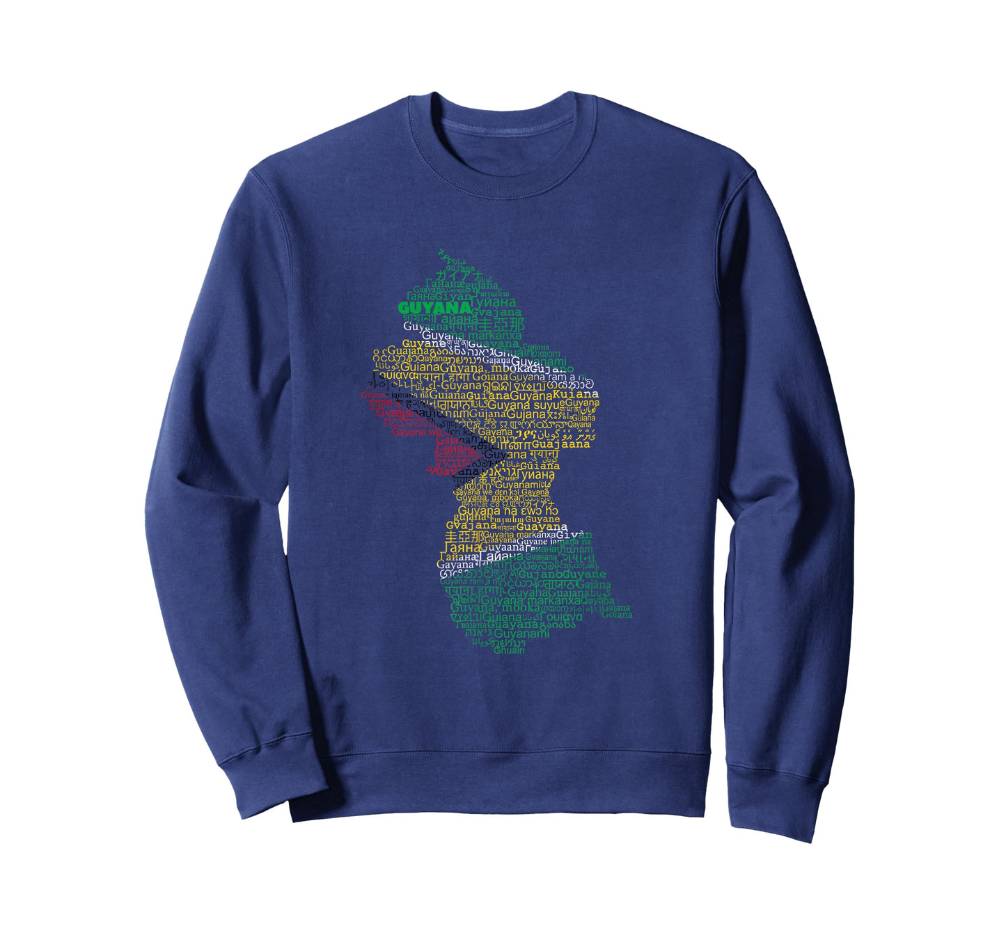 Guyana Map, Guyanese flag, Guyana in world languages T-Shirt