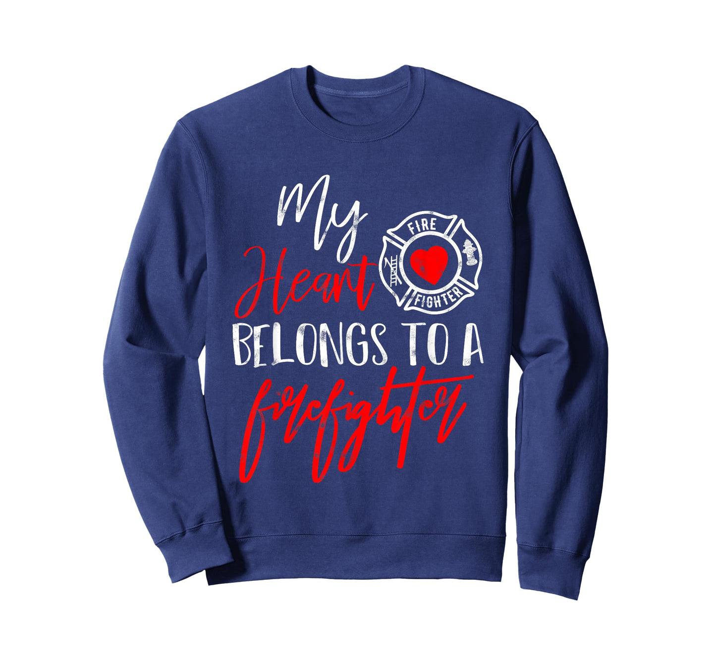 My Heart Belongs to A Firefighter Gift for Wife Girlfriend T-Shirt Small