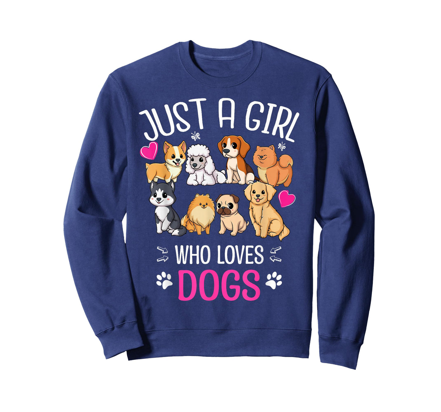 Just a Girl who Loves Dogs - Funny Puppy I Love Dogs Gift T-Shirt Small