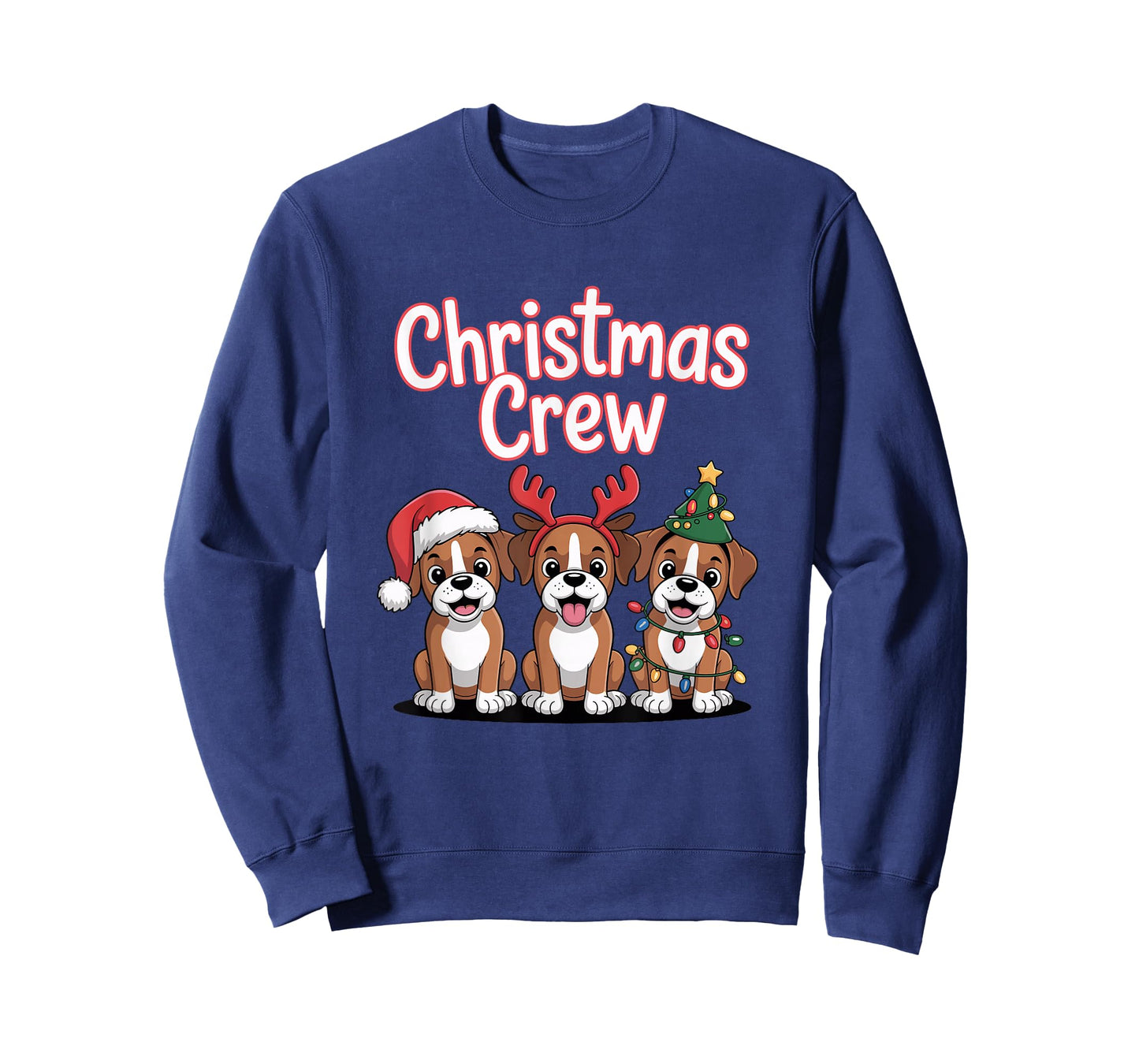 Christmas Crew Xmas Puppy Dog Humor Funny Christmas Boxer T-Shirt