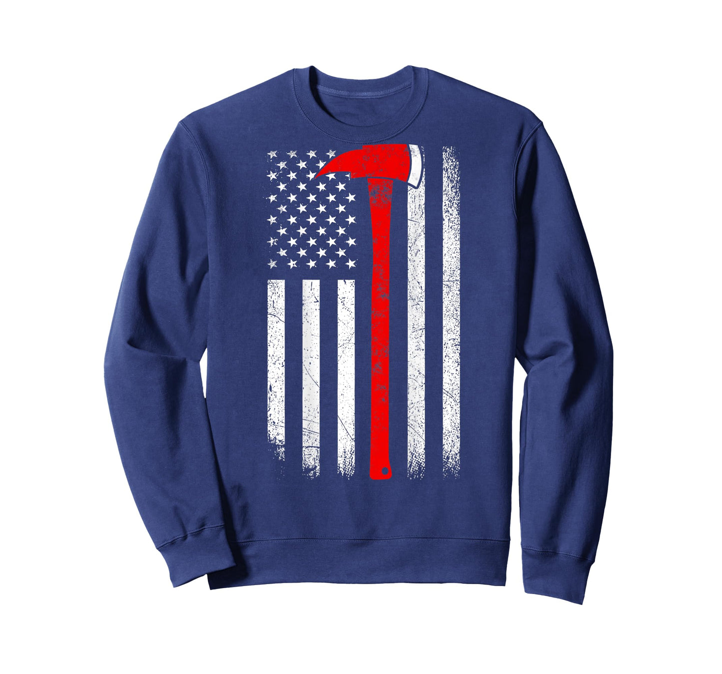 American Flag Axe Thin Red Line Firefighter Support ON BACK Women Kids Men T-Shirt