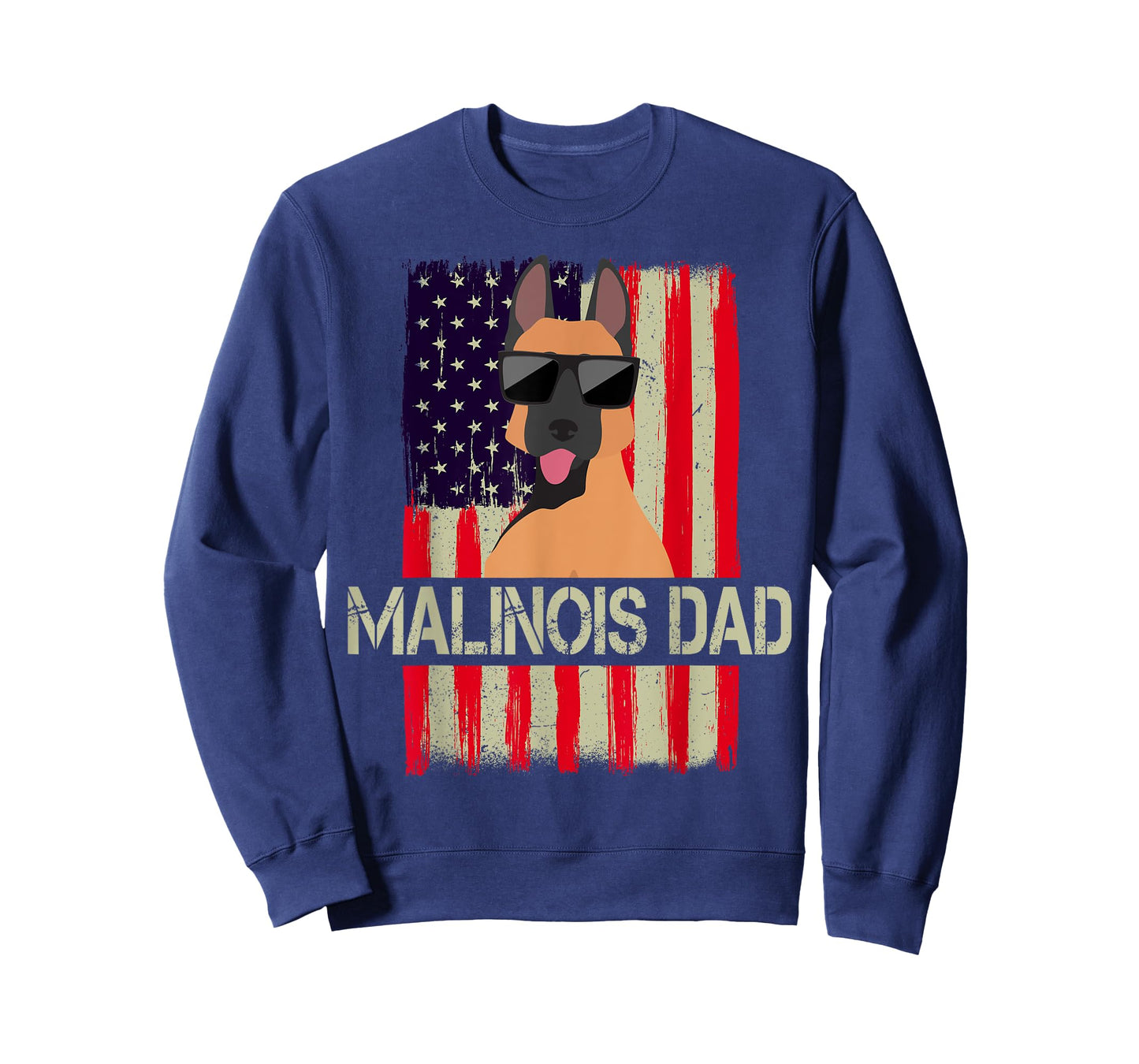 Funny Belgian Malinois Dad American Flag 4th Of July T-Shirt for Men
