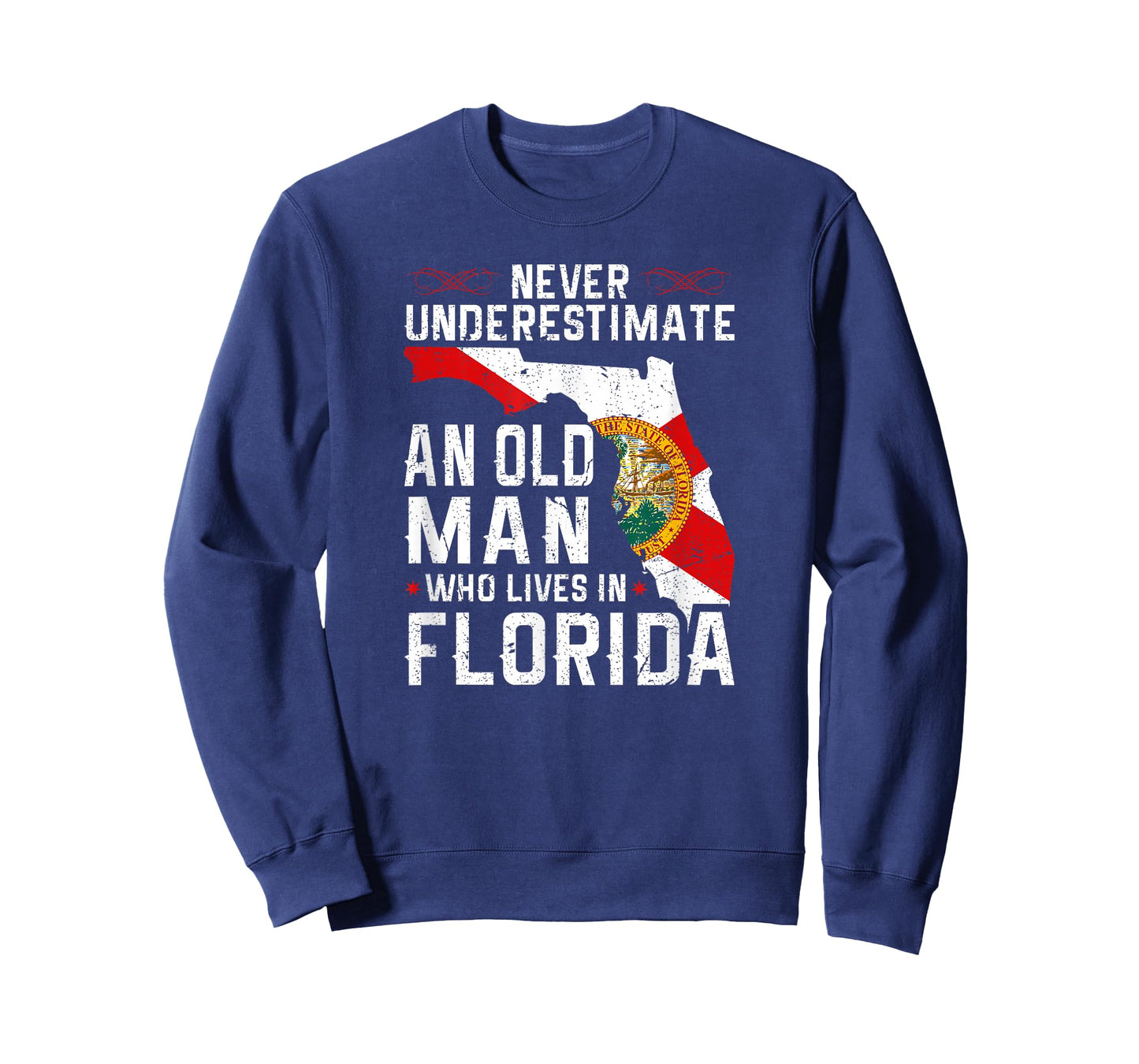 Flag Florida Home Old Man Flo Grown T-Shirt