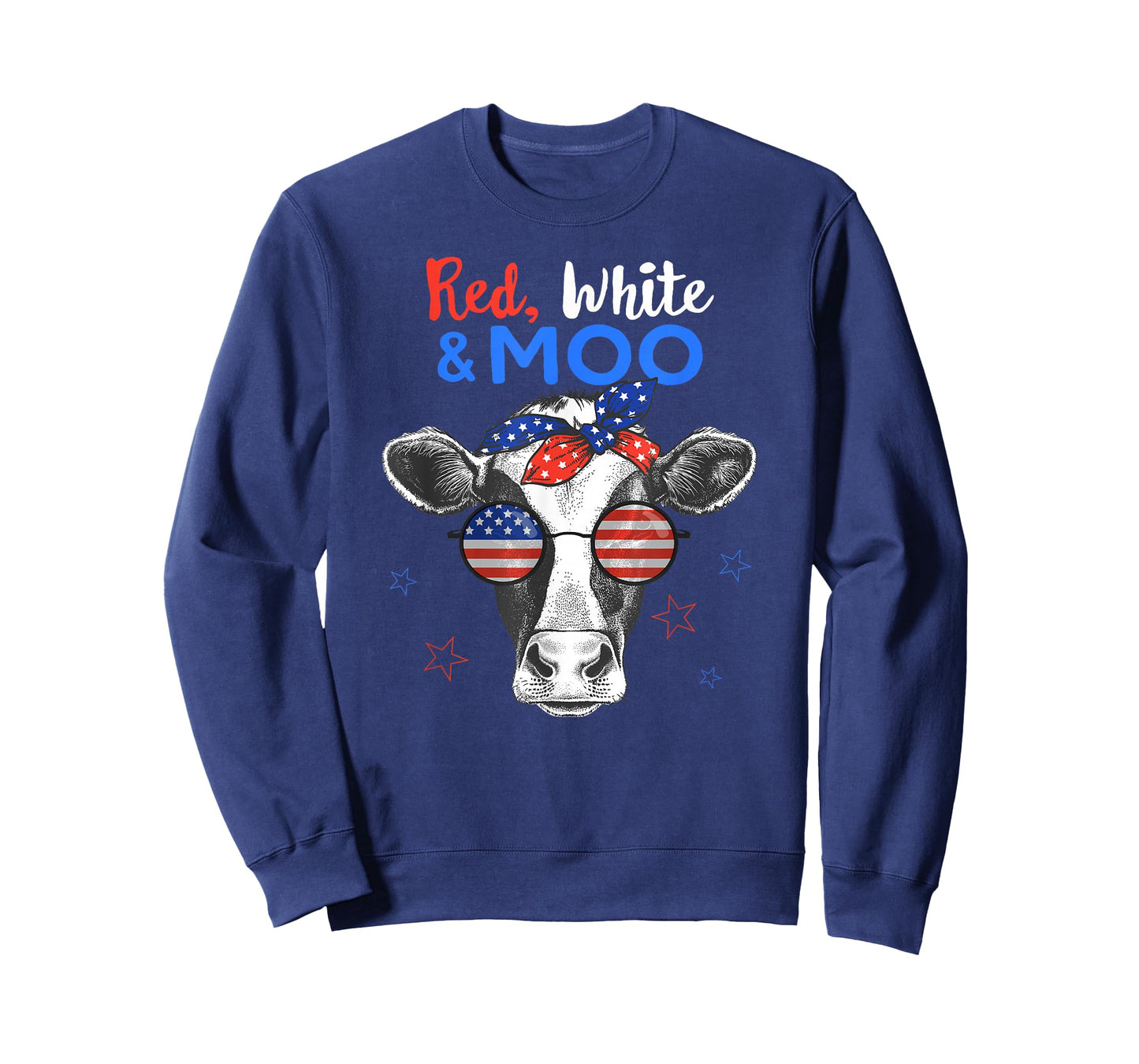 Patriotic Cow USA Flag Funny 4th of July Red White and Moo T-Shirt