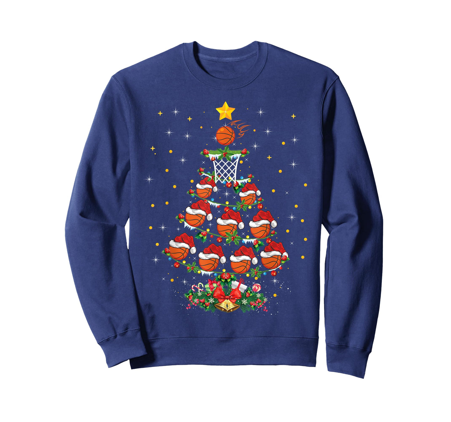 Basketball Sports Lover Xmas Gift Basketball Christmas Tree T-Shirt