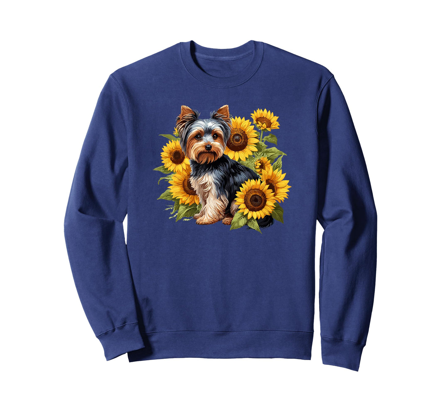 Womens & Girls Cute Sunflowers Yorkie Lover T-Shirt