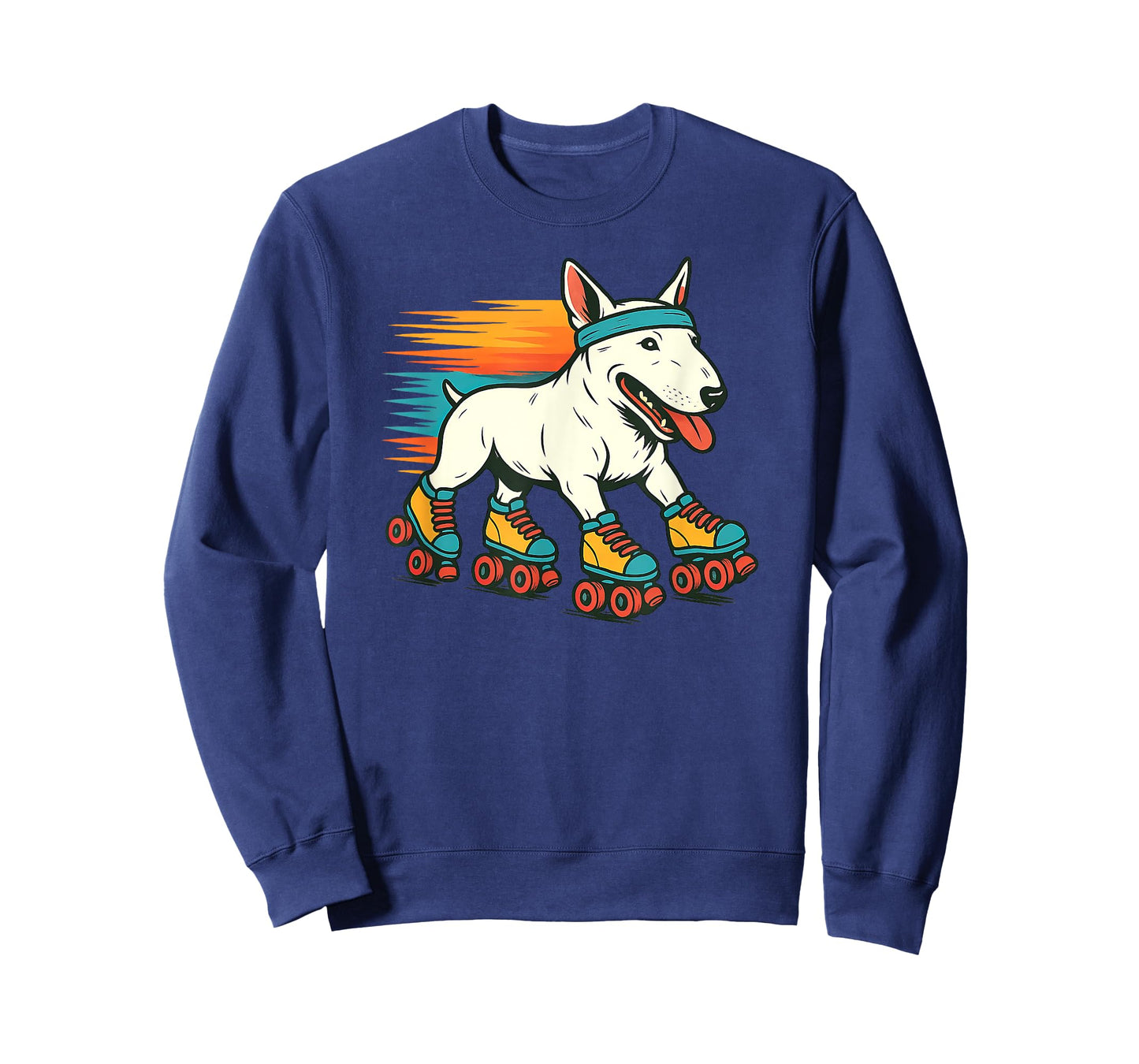 English Bull Terrier Roller Skating Retro Vintage Dog Lover T-Shirt