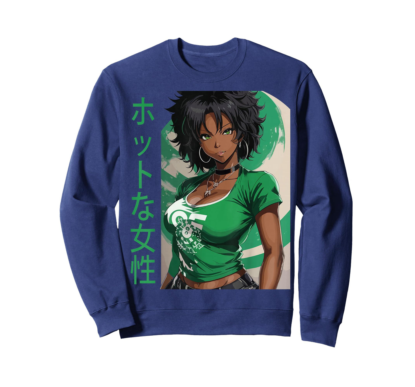 Black Anime Girl Kawaii Waifu Aesthetic Japanese Woman T-Shirt