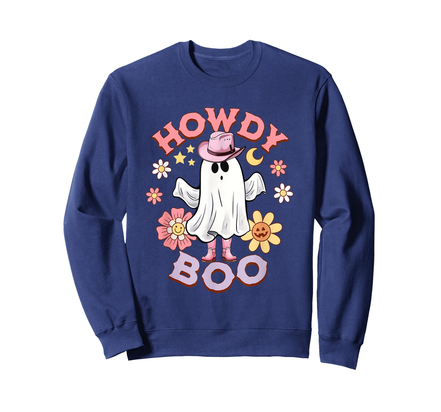 Howdy Boo funny ghost pink boots womens western halloween T-Shirt