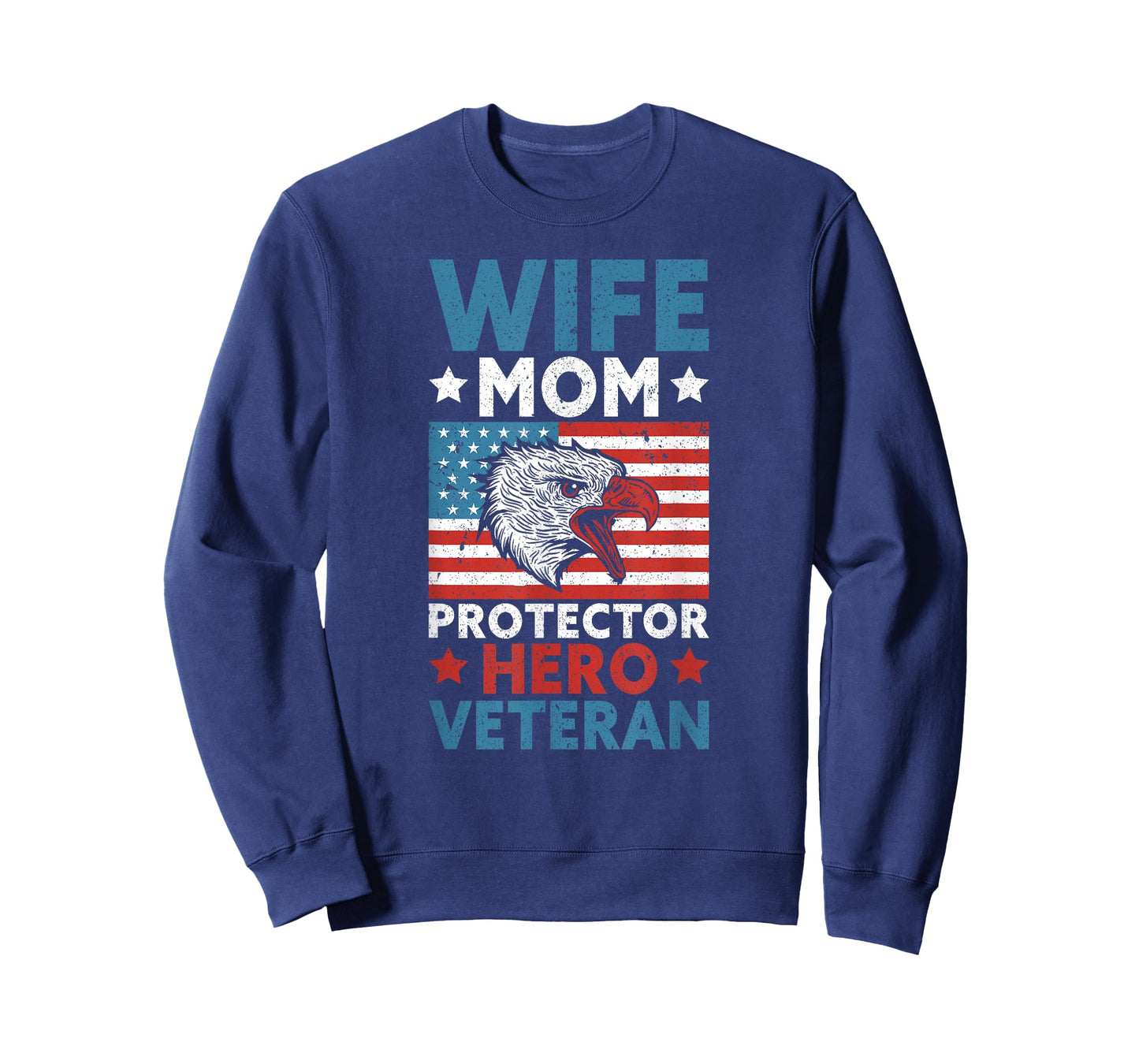 Wife Mom Protector Hero Veteran Proud American Veteran Mom T-Shirt