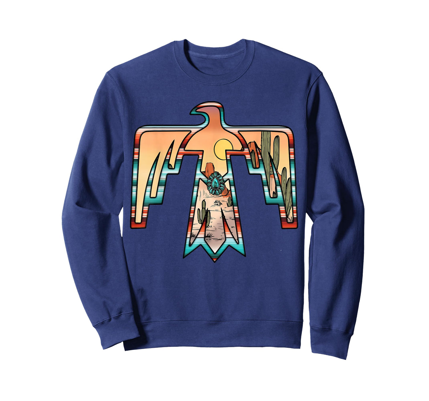 Cute western thunderbird country Aztec cactus women rodeo T-Shirt
