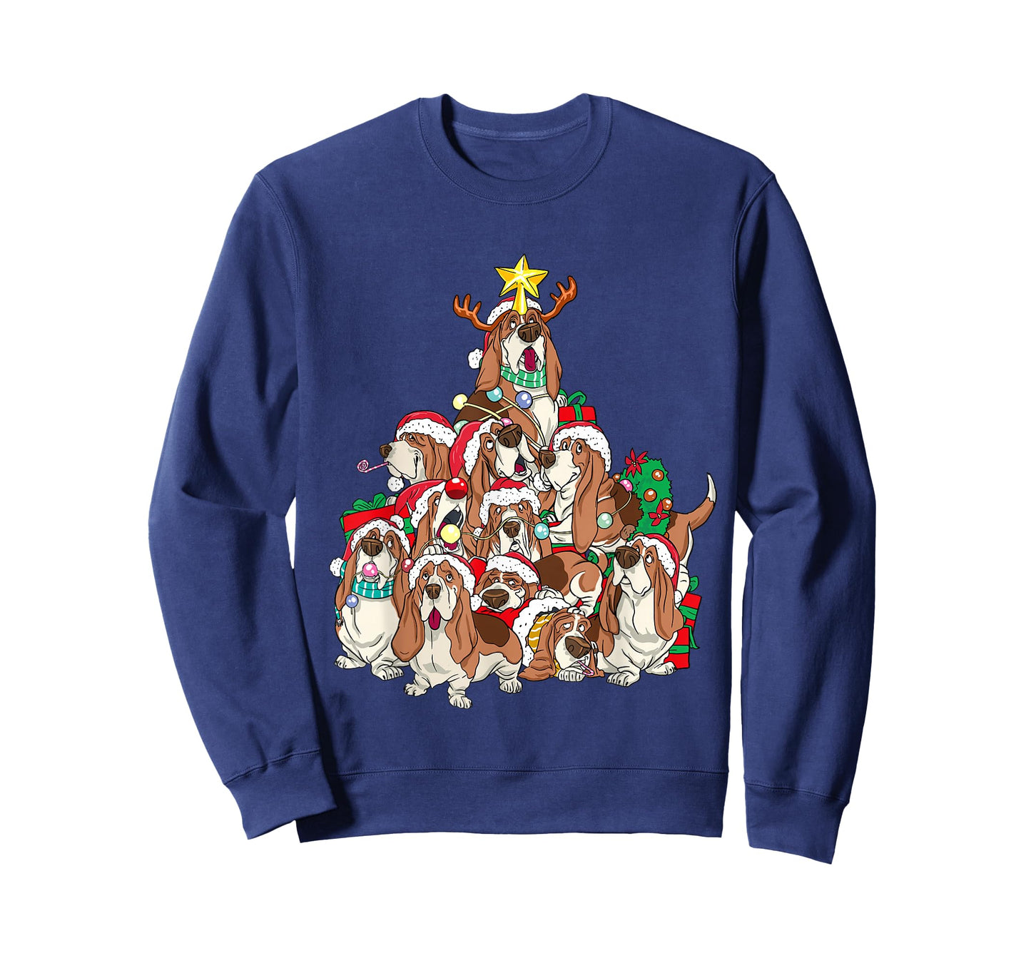 Basset Hound Shirt Dog Christmas Tree Basset Hound Lovers T-Shirt