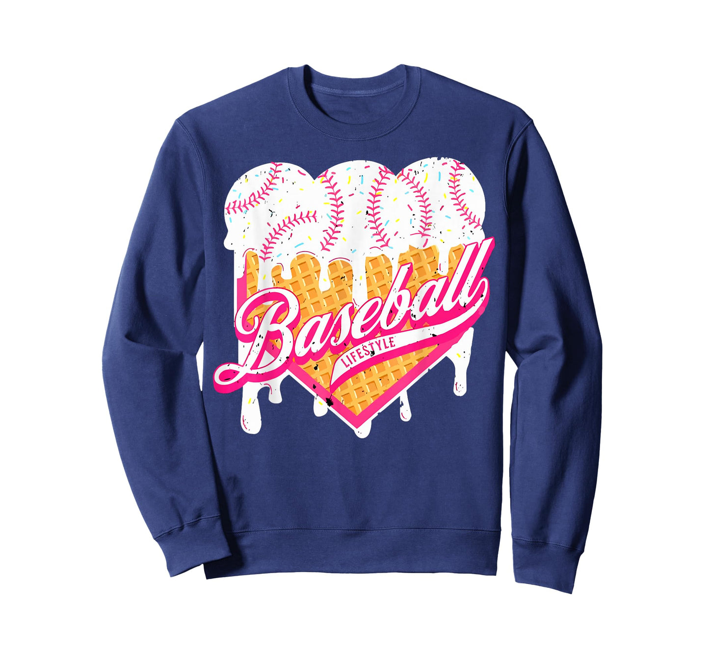 Baseball Home Plate Drip for Boys Ice Cream Spinkle T-Shirt