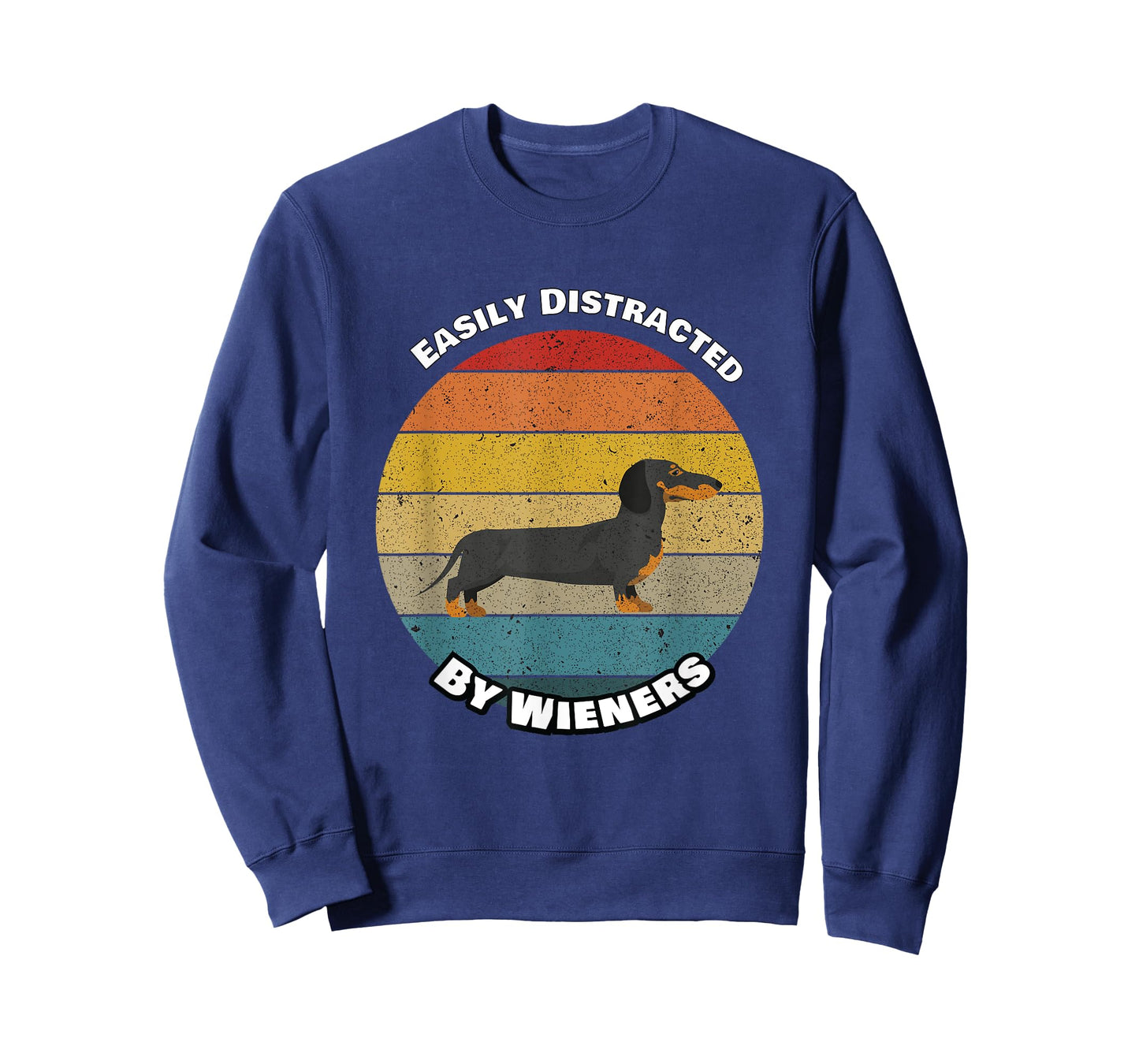 Vintage Easily Distracted By Wieners Funny Dachshund Dog Men Women Girls Kids T-Shirt