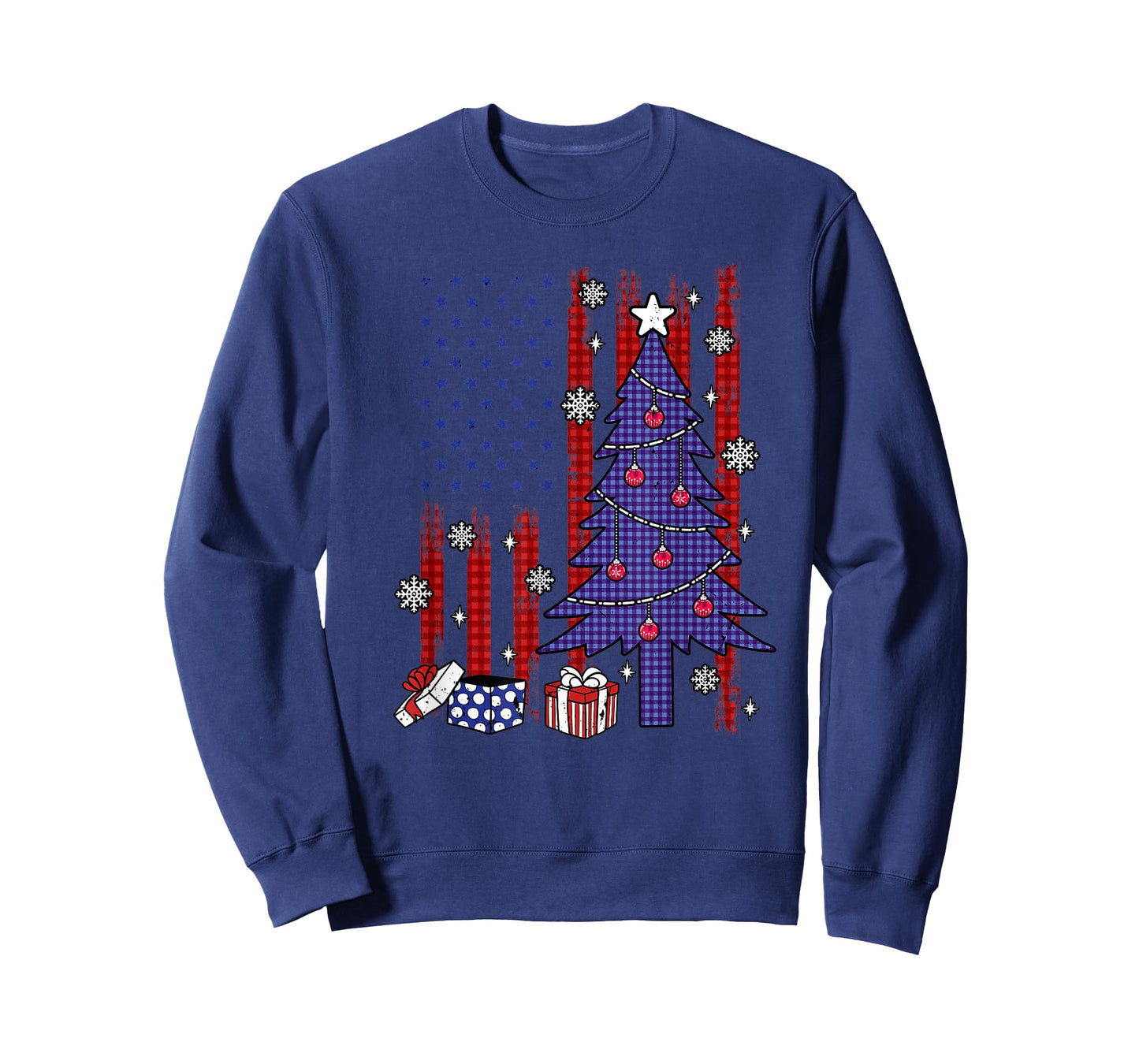 American Christmas Flag Patriotic Family Holiday Party T-Shirt