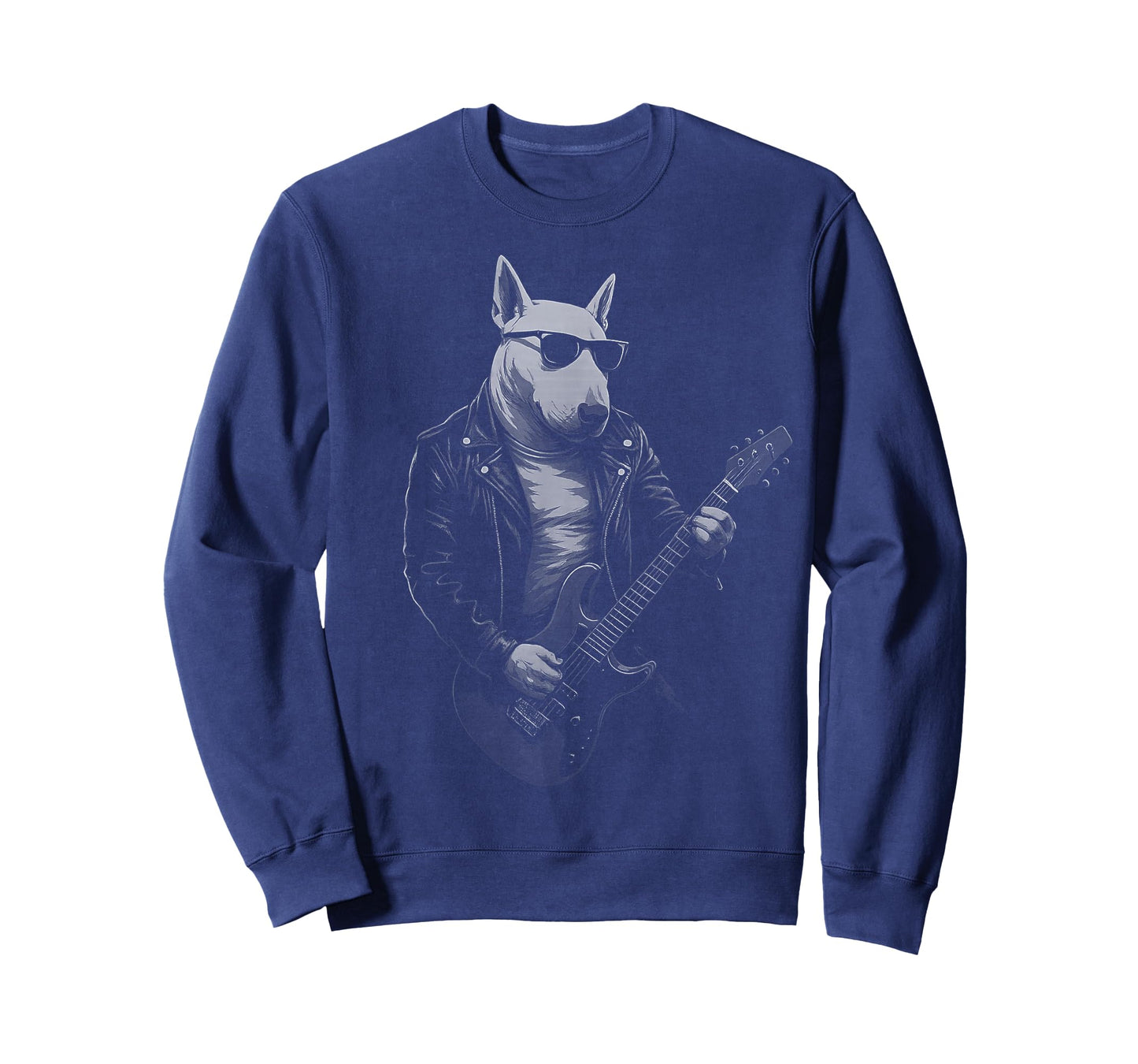 English Bull Terrier Playing Guitar Rock Music Dog Lover T-Shirt