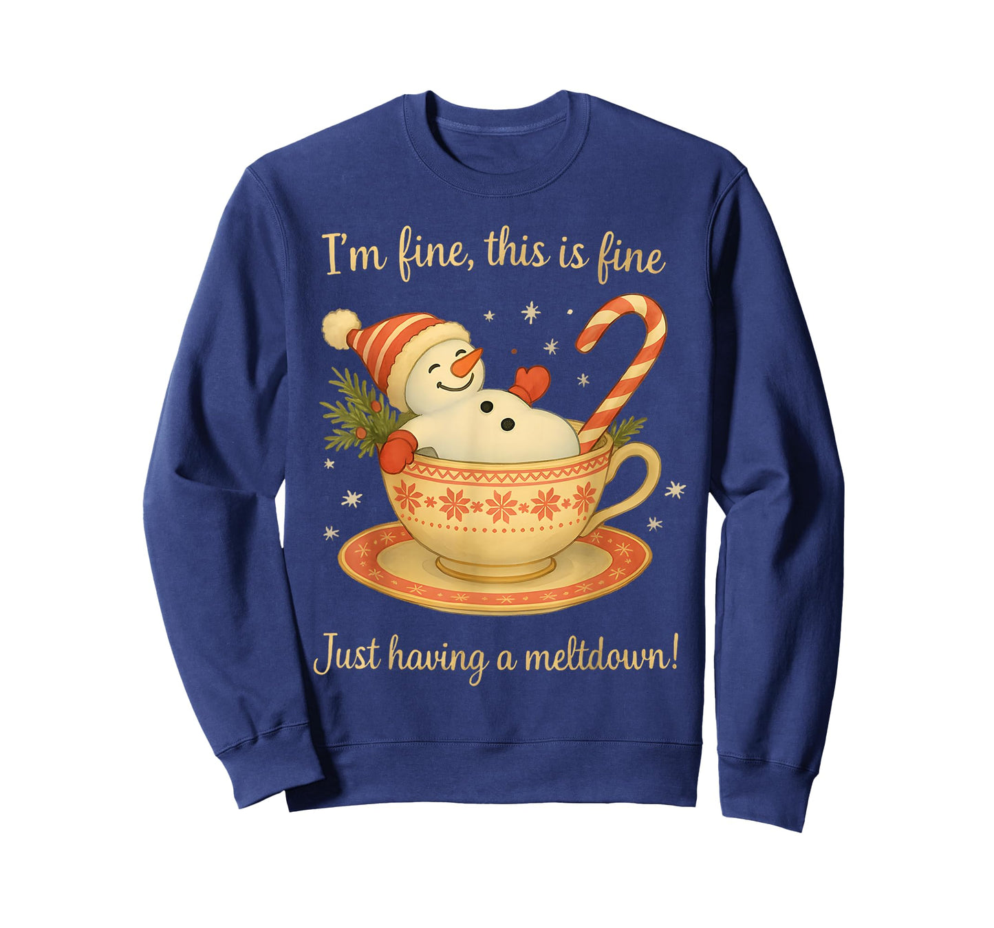I'm Fine This is Fine Just Having Meltdown Christmas T-Shirt