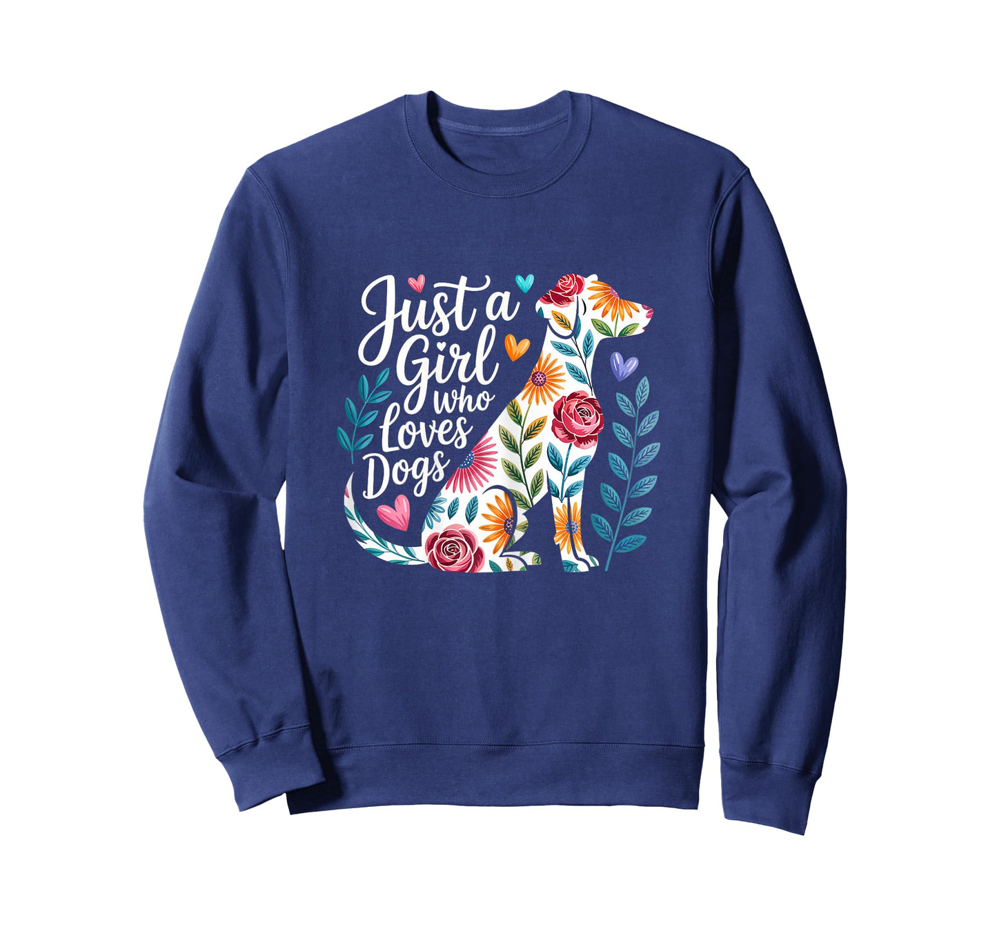 Floral Dog Lover Just a Girl Who Loves Dogs T-Shirt
