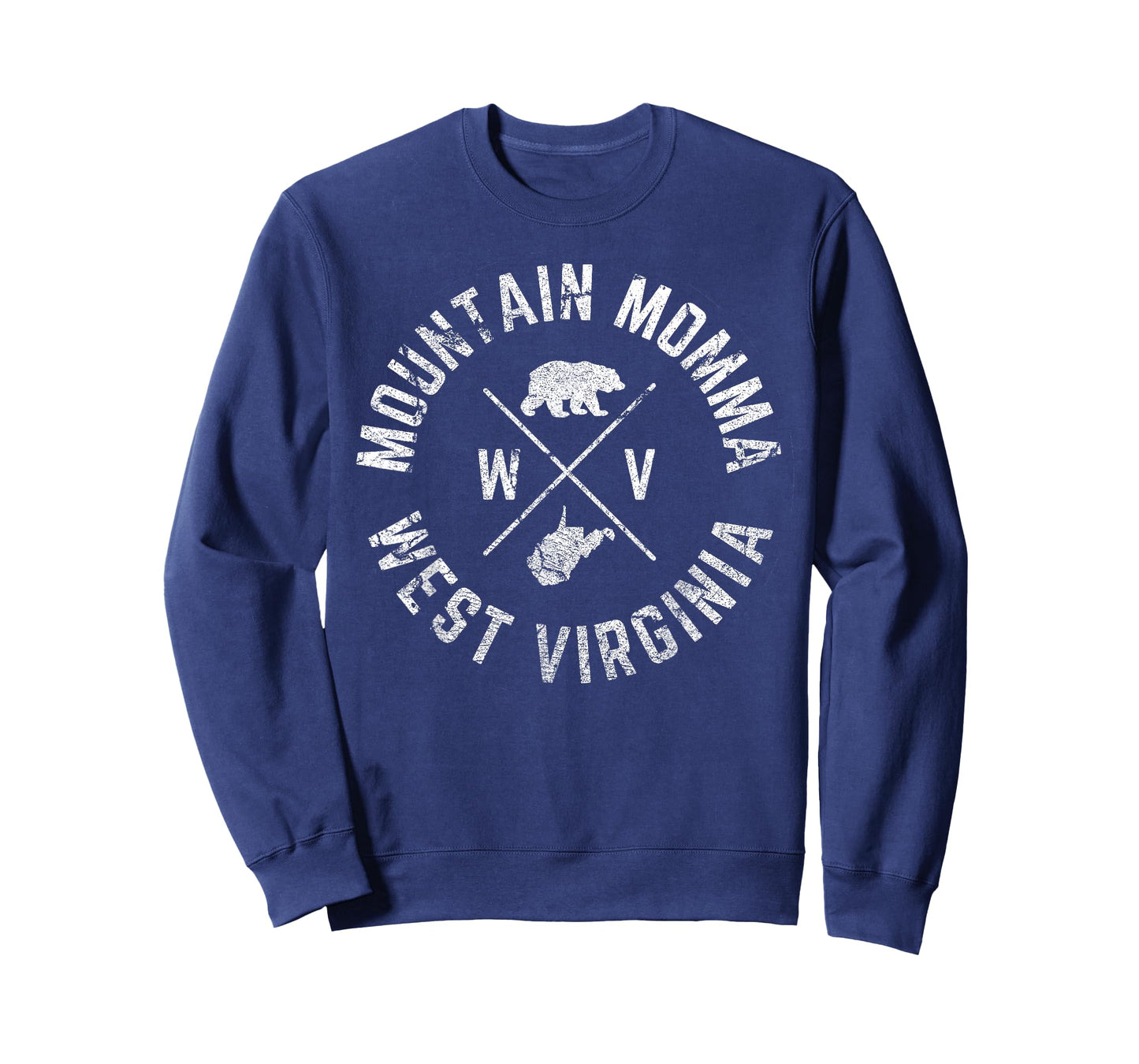 West Virginia Mountain Momma State Map WV Home Bear Vintage T-Shirt